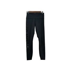 Good American Womens Core Power Spellout Legging Size M Black Logo High Waist